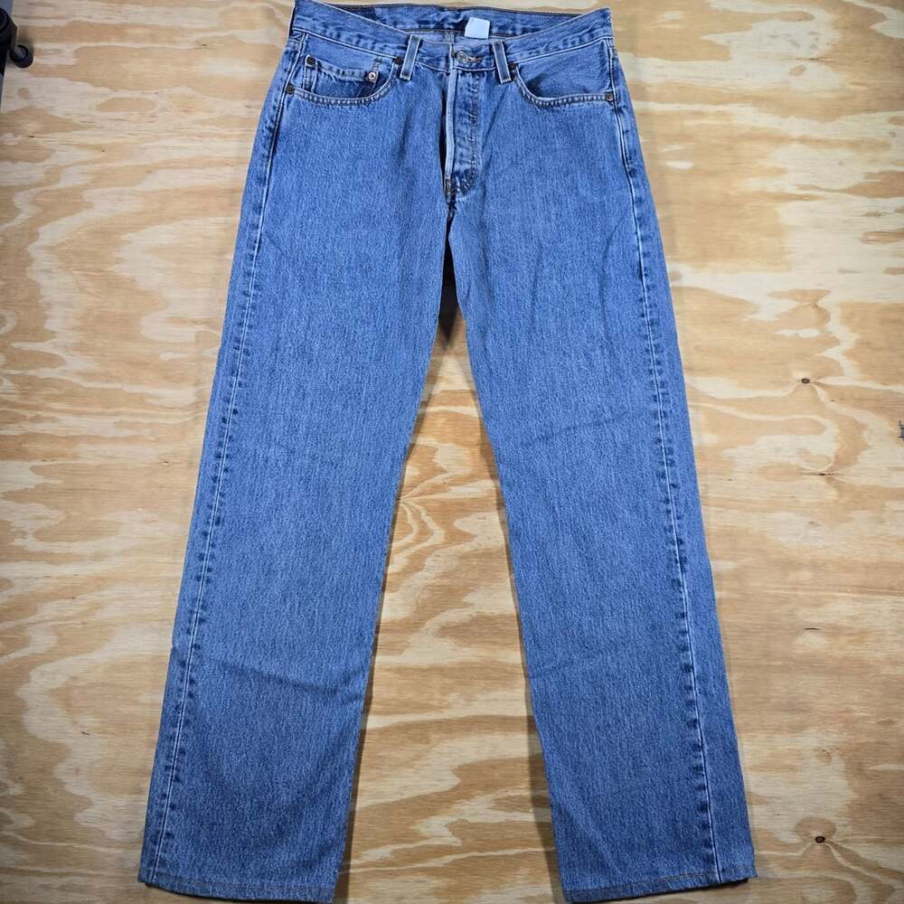 Vintage Levis 501 Original Fit Button Fly Straight Leg Jeans Medium Wash W32 L32
